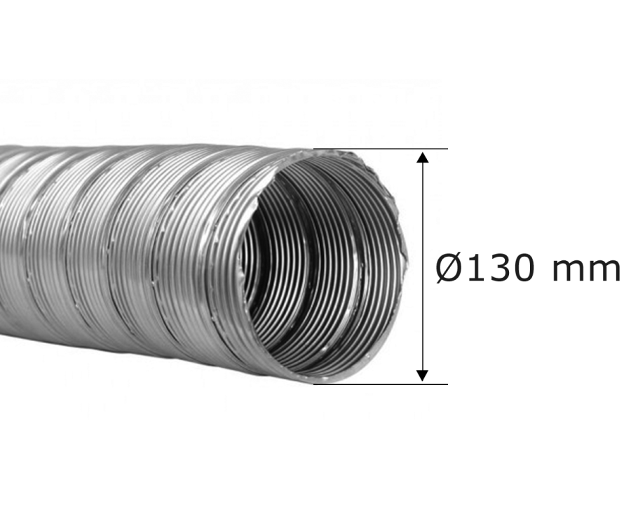 Flexrohr doppellagig Ø 130 mm, Edelstahl