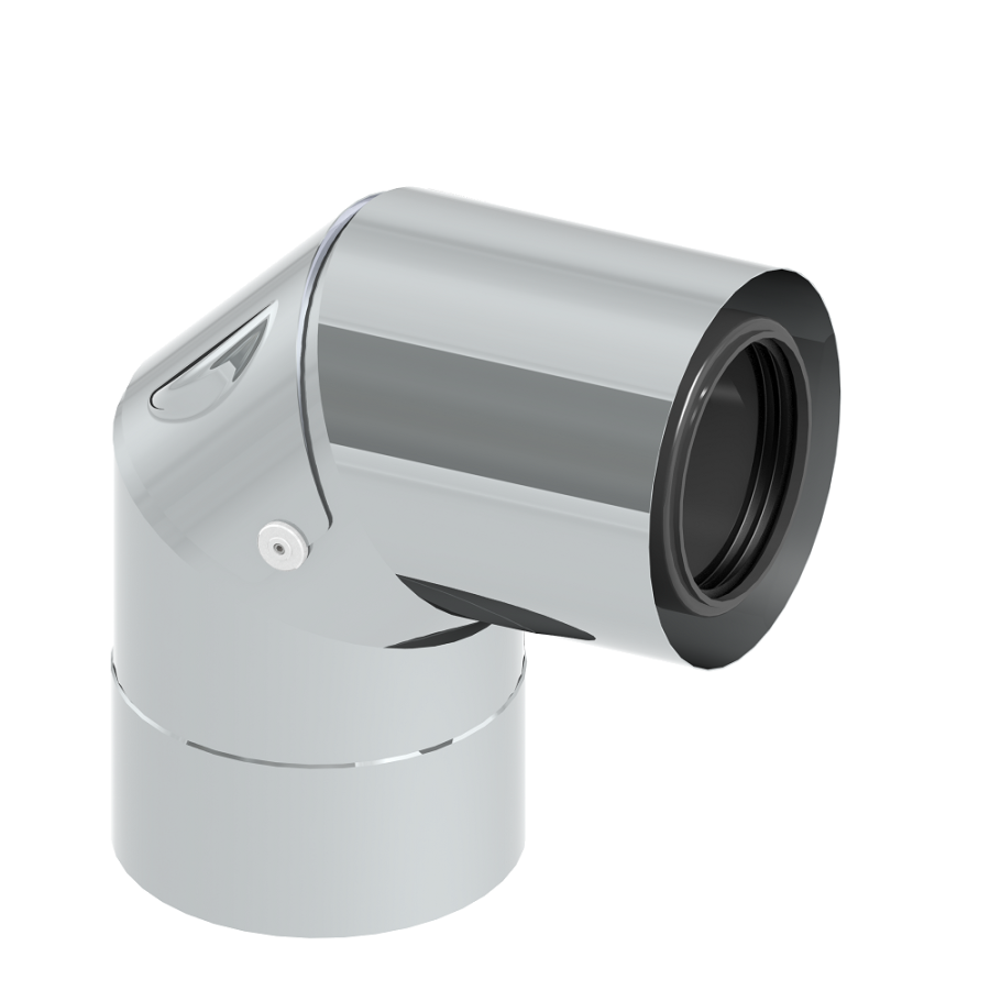 Canna fumaria coassiale - Curva 87° con ispezione - Tecnovis TWIN-P