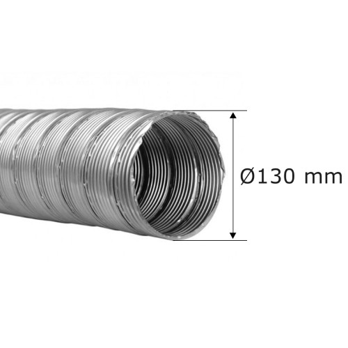 Canna fumaria flessibile - doppia parete ø 130mm - tubo flessibile in acciaio inox