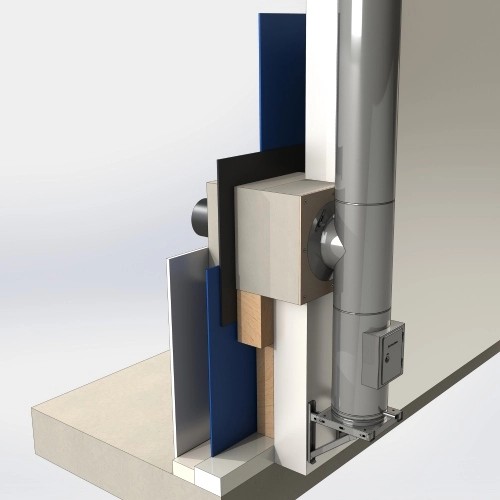 Anteprima: Wanddurchführung mit Schornstein