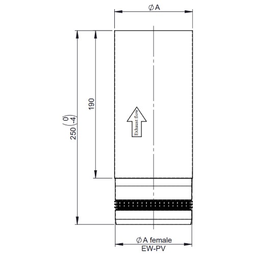 Anteprima: Tubi per stufe a pellet - Tubo 250 mm - nero - Tecnovis-Pellet-Line