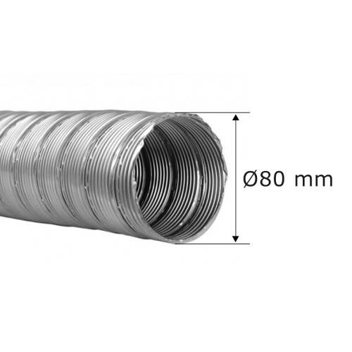 Canna fumaria flessibile - doppia parete ø 80mm - tubo flessibile in acciaio inox